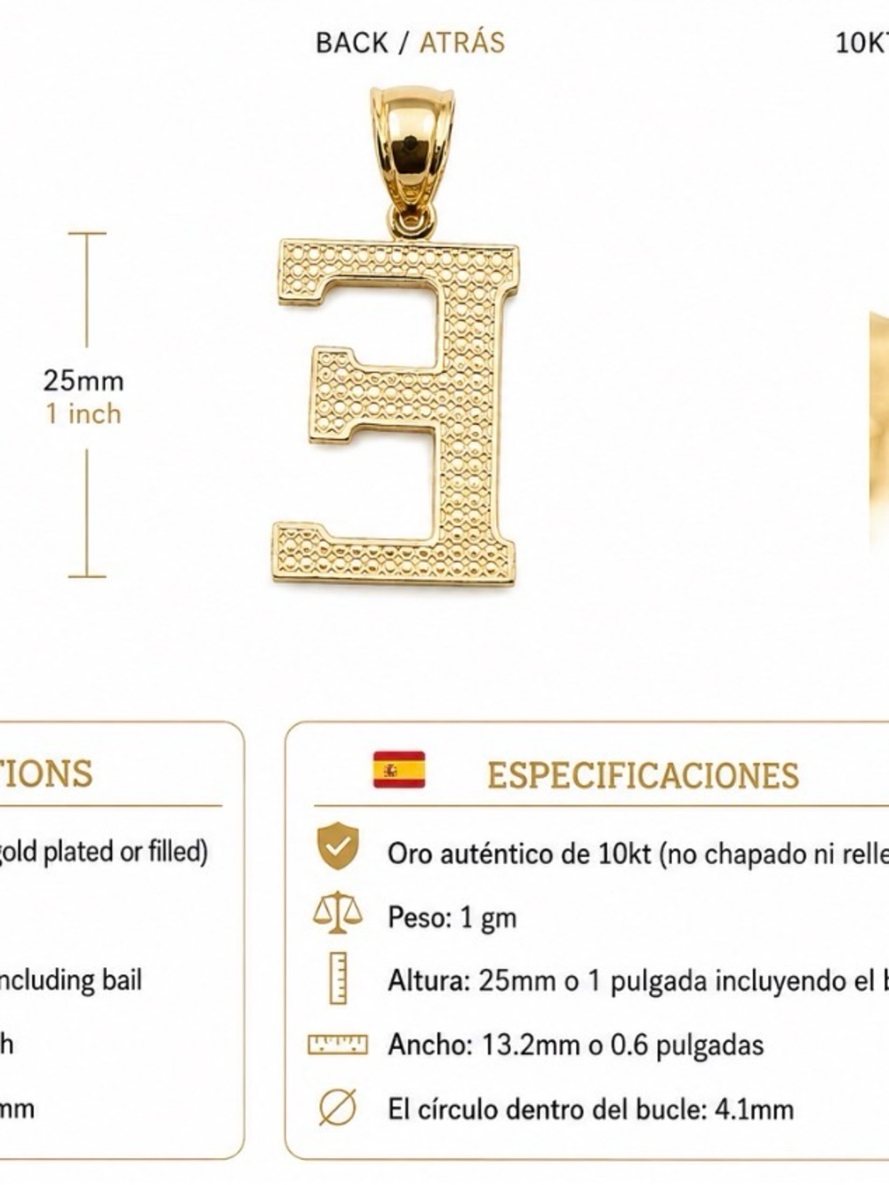 Gold Letter E Pendant Necklace - 10kt
